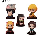 5 Style/Set Q Version Demon Slayer Sitting Ghost Doll Tanjiro Nidouzi Inosuke Zenizu Figure Action Figure Movie Model Toys Doll