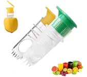 Exprimidor de limón con tapa de rosca (2025), de plástico, práctico, compacto, con tapa, para cócteles y bebidas (1 juego)
