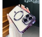 Plating For Magsafe Transparent Magnetic Phone Case For iPhone 16 Pro Max 15 14 13 Soft Silicone Gold Full Lens Camera Cover