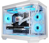 Mars Gaming MC-3TCOREM, Caja Gaming Custom Micro-ATX, Triple Ventana Cristal Templado, Diseño Cámara Dual Lateral, Soporte Refrigeración Líquida 360mm, Gestión Cableado, PC Minitorre, USB-C, Caja PC ATX Negra o Blanca