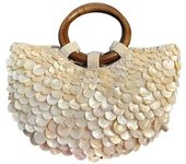 Bolso de playa de verano con cuentas y conchas, bolso de mano tipo sobre conchas, bolso de noche de lujo, bolso de mano con asa superior hecho a mano