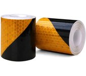 Cinta reflectante, 2 piezas 3 m 50 mm prismático impermeable forma inclinada cinta de advertencia de seguridad rollo vinilo Aut