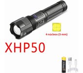 XHP70 Flashlight 4 Core Led Light Aluminum Alloy XHP50 Tactical Hunting Torch USB Rechargeable Zoom Lantern 18650 AAA Battery