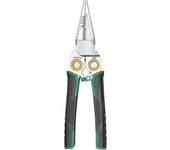 Alicates pelacables multifuncionales 7 en 1, alicates pelacables con prueba de voltaje, herramienta pelacables para cortar y tirar de cables (verde)