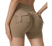 Pantalones cortos de yoga Mujer con cinturón alto y efecto push-up