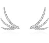 Zenyth-2 piezas s925 Plata esterlina Alas de Ángel pendientes femeninos Europa y los Estados Unidos LA Fashion transfrontera with incubaciones de Diamantes pendientes Neto Rojo ins pendientes Caliente