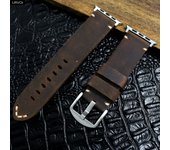 URVOI Band for Apple Watch Ultra series 8 7 6 SE 54 Vintage Crazy Horse Fine Leather strap for iWatch Pin buckle V stitches 49mm