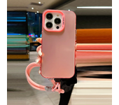Fashion Lanyard Bracelet Silicone Metallic Aurora Matte New Case For iPhone 16 15 14 Pro Max Soft Shockproof Cover