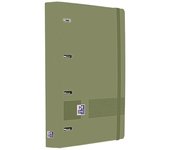 Oxford europeanbinder live & go a4+ carpeta tamaño a4+ con recambio de 100 hojas cuadricula 5x5mm - tapa de plastico polyfoam - cierre con goma - color verde safari