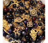 30/50g Colorful Glass Beads Metal Rings pendant Accessories Jewelry Making Kit for DIY Earrings Bracelet Necklace Accessories