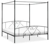 vidaXL Estructura cama con dosel sin colchón metal gris 180x200 cm