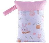 BIAI 25*35cm Wet Storage Bag Washable Diaper Nappy Bag Waterproof Beach Bag Double Pocket with Zippers Travel Makeup Storage Bag