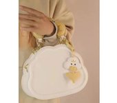 Nuevo bolso de mensajero de estilo japonés para mujer, bolso versátil, lindo bolso de hombro, bolso de nube color crema, tendencia de bolso de mano de verano