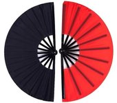 Abanico plegable holográfico grande para bailar en línea, ideal para aplaudir, ideal para manualidades (E-2 piezas)