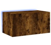 vidaXL Mueble de TV de pared con luces LED 60x35x31 cm, Mueble de Salon, Mueble TV, Mueble TV salon, Mesa de TV, Mueble tele