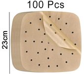 Papel perforado cuadrado para freidora de aire, 100 piezas, 20-24cm y 100 papeles para Cosori, accesorios desechables para freidora de aire