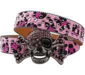 Leopard skull Hot Rhinestone Western Belt Fashion Studded Belts for Men Strap Diamond White Belts Cowgirl Cowboy For Jeans
