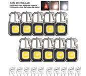 LED Portable Keychain Flashlight Outdoor Camping COB Work Light Emergency Lighting With Window Hammer Bottle Opener Lamp