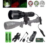3in1 Multicolor Zoom Flashlight Tactical White/Red/Green Lighting Flashlight Torch Zoomable Outdoor Hunting Hiking Camping Torch