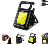 MAGIC SELECT Linterna Llavero Mini COB LED, Recargable, Magnética con USB, Impermeable de Bolsillo con Cuatro Modos de Luz, para Trabajo Multifuncional. Mini Luz de Emergencia, Abrelatas, Reparaciones.
