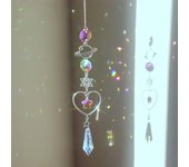 1pc Crystal Wind Chime Moon Sun Catcher Diamond Prisms Pendant Dream Catcher Rainbow Hanging Drop Home Garden Decor Windchime