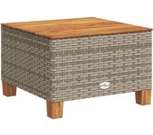 Mesa de Jardín ratón sintético Madera Acacia gris 55x55x36 cm