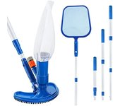 Aspirador de Piscina, Aspiradora de Fondo de Piscina Portátil con mástil telescópico, Aspirador de Piscina Manual Pequeña