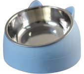 Stainless Cat Bowls Non-slip Base Pets Puppy Cats Food Drink Water Feeder Neck Protection Dish Pet Bowl 200ml 15 Degrees Tilted