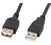 Cable alargador usb lanberg ca-usbe-10cc-0030-bk - conectores a-macho a-hembra -  negro - 3 metros