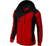 Chaqueta con cremallera de color en contraste de otoño e invierno, sudadera con capucha para hombre, moda informal para hombre, ropa deportiva de manga larga para hombre