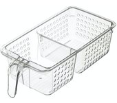 KitchenCraft – Organizador para Nevera y Despensa, Plástico Transparente, Tamaño Mediano, 15,5 x 31 x 9cm (6" x 12" x 3,5")