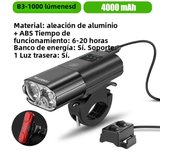 Bicycle Light 1000Lumen 4000mAh Bike Headlight Power Bank Flashlight Handlebar USB Charging MTB Road Cycling Highlight