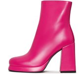 Elegant Comfort Ankle Boots - Pink Ankle Boots chunky-block-heel-ankle-boots Cesare Gaspari