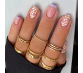 24 Pcs/set Artificial Square Head Short Nail Art Fake Nails Girl Pink White French Removable False Nail Ballerina Press on Nails