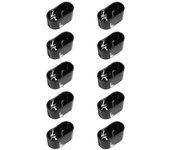 10 Unids Oval Mesa Silla Pierna Caps Protector de Piso Compatible Con Jardín Patio Ruido Claro-tamaño, color16x34mmbright Negro