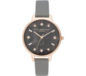 Olivia Burton Reloj Mujer Analogico Cuarzo con Correa de Piel OB16GD55