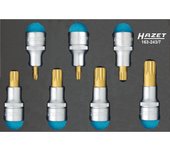 HAZET Juego de Llaves de Vaso Destornillador XZN Cuadrado Hueco 1/2 Pulgadas Perfil con Estriado Interior XZN M6-M18 7 Herramientas