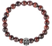 Raptor® Pulsera Bola de Pedra Natural com Elemento de Caveira em Aço Inoxidável