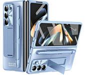 For Samsung Galaxy Z Fold 6 5 4 3 5G Case Plating Hinge with Pen 360 Full Screen Protector AG Matte Shockproof Kickstand Cover