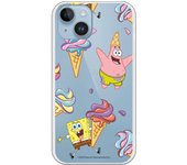 Funda original compatible con Iphone 14 Pluscon diseño de Bob Esponja y Patricio Helados
