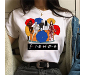 Horror Friends Pennywise Michael Myers Jason Voorhees Halloween Women T-Shirt Top Ouija T Shirt Camiseta Female Tee Short sleeve