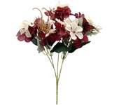 Poenia Arte Floral - Ramo de Hortensias Artificiales 35cm 3pcs - Alta Calidad y Realista
