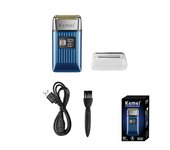 Kemei Electric Barber Razor Men Double Foil Shaver Bald Head Beard Trimmer IPX6 Waterproof 8000RPM Ultra-Close Precision Shave