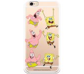 Funda original compatible con iPhone 6 o 6S con un diseño de Bob Esponja y Patricio 3 poses