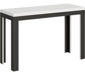 Mesa Opening 120/200x45/90 cm Doble Línea Blanco Fresno Estructura Anthracita