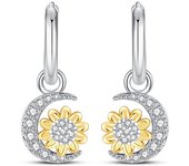 Hot Sale Fashion 925 Silver Earrings Sunflower Flower Four-Leaf Clover Island Spring Series Earrings Ladies Exquisite Birthday