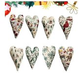 Adorno navideño con forma de corazón para bordar, kits de adornos navideños para bordar con agujas e hilo, adorno colgante para árbol de Navidad bordado a mano, kit de bordado navideño