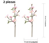 2PCS Artificial Plant Peach Blossom Branches, Home Restaurant Business Center Desktop DIY Vase Placement Decoration
