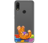 Tumundosmartphone Funda Gel Transparente para Xiaomi Redmi 7 diseño Leopardo Dibujos