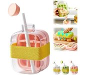 Cubitera y bandeja 2 en 1, máquina de hielo sin contacto, molde flexible de silicona para hielo rápido y bebidas refrescantes (verde, 800 ml)